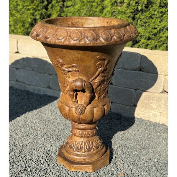 Roman Grecian Frieze Classical Dancers Urn Cement Planter Vase